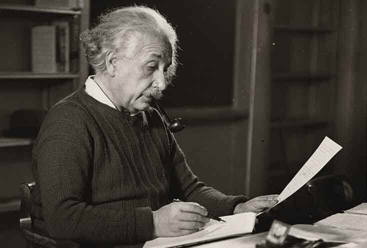 Albert Einstein in his office, Roman Vishniac, 1942