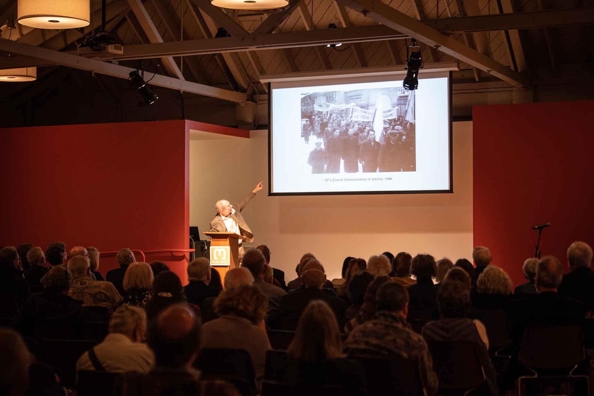 Fred Rosenbaum speaking at the first annual Eva and Martin Libitzky Memorial Lecture