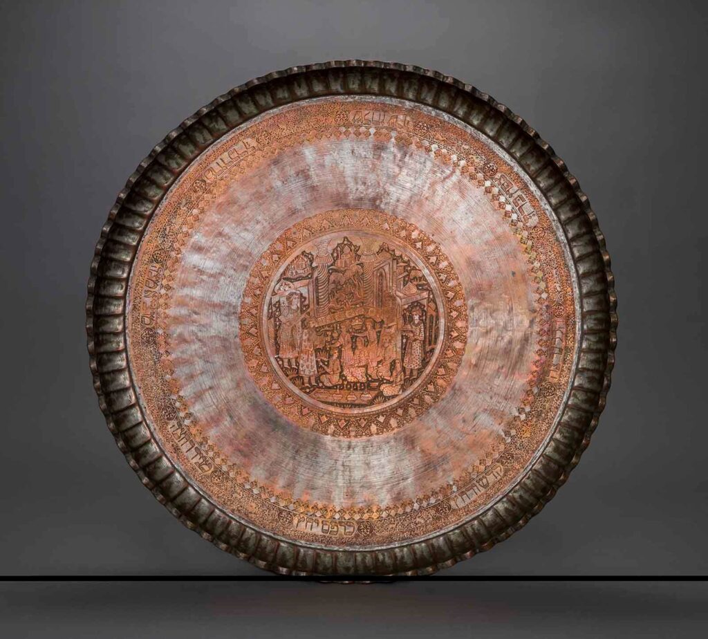 Tinned copper Passover Seder plate